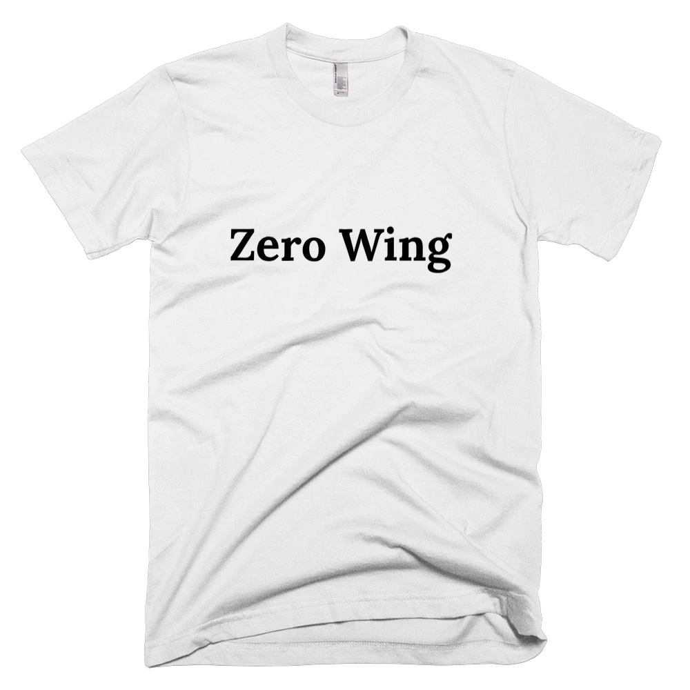 T-shirt with 'Zero Wing' text on the front