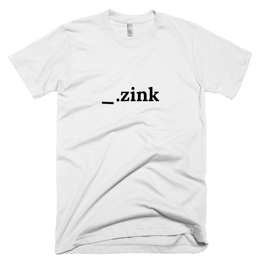 T-shirt with '_.zink' text on the front