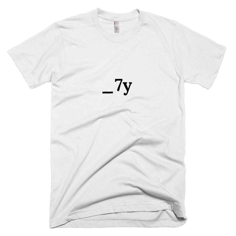 T-shirt with '_7y' text on the front