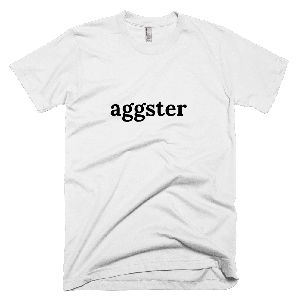 T-shirt with 'aggster' text on the front