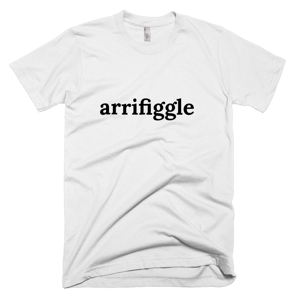 T-shirt with 'arrifiggle' text on the front
