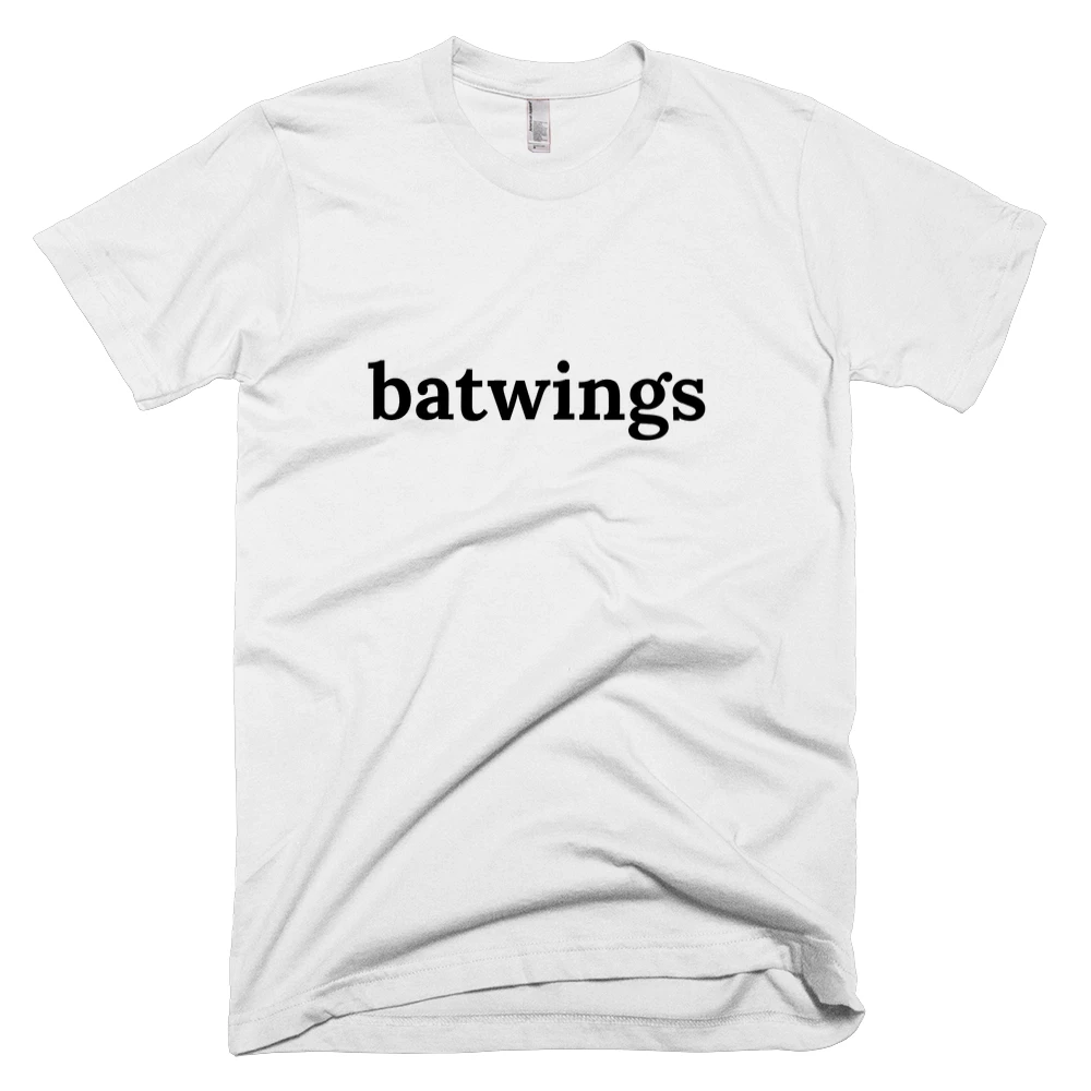 T-shirt with 'batwings' text on the front