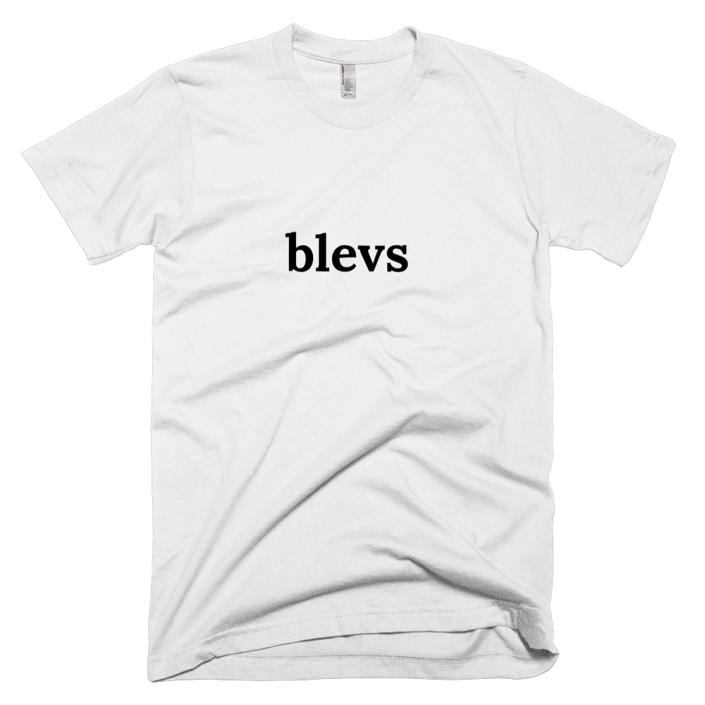 T-shirt with 'blevs' text on the front