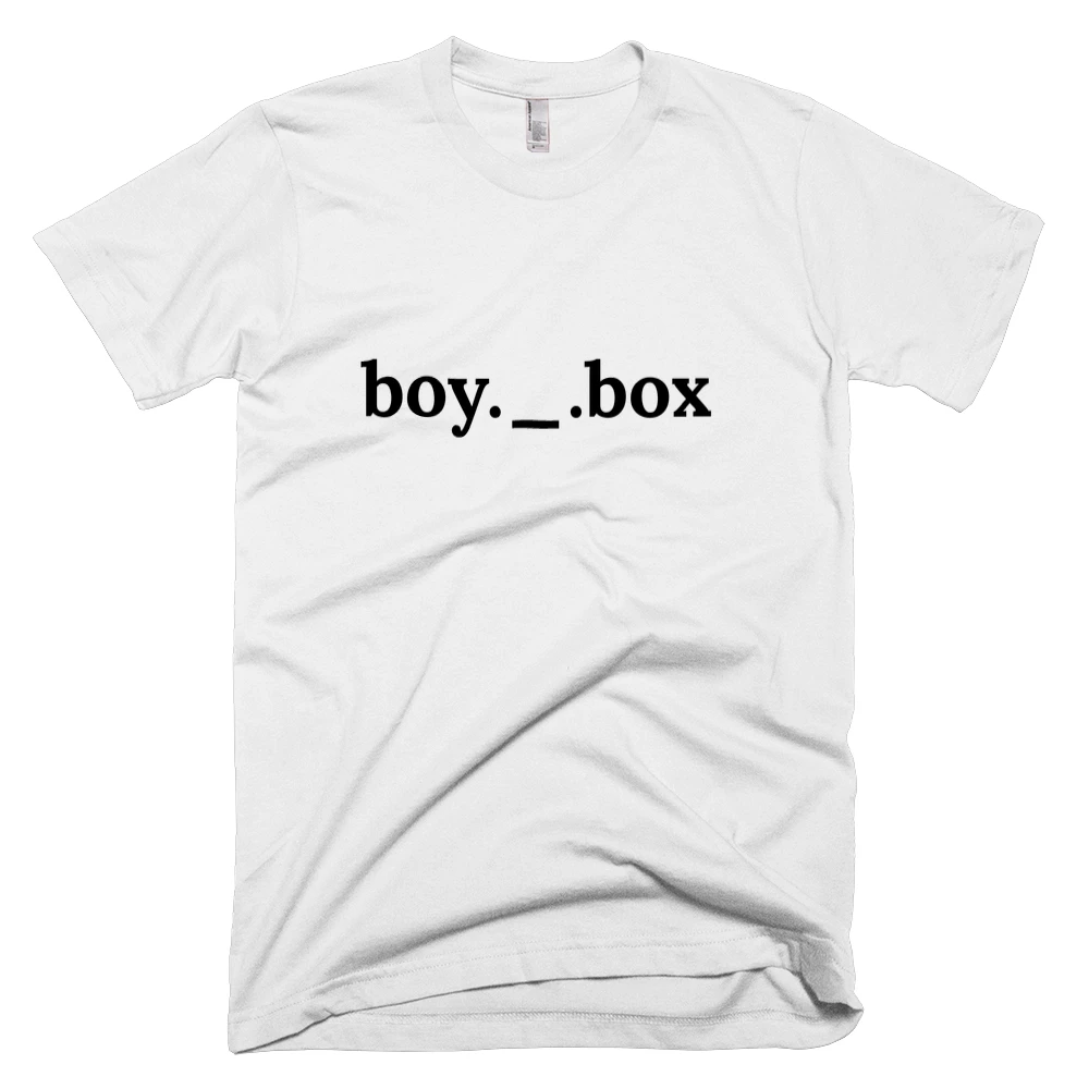 T-shirt with 'boy._.box' text on the front