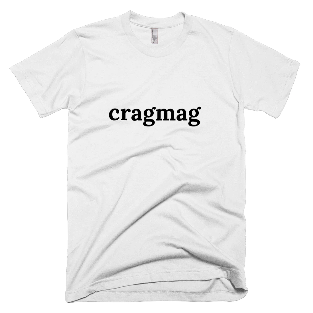 T-shirt with 'cragmag' text on the front