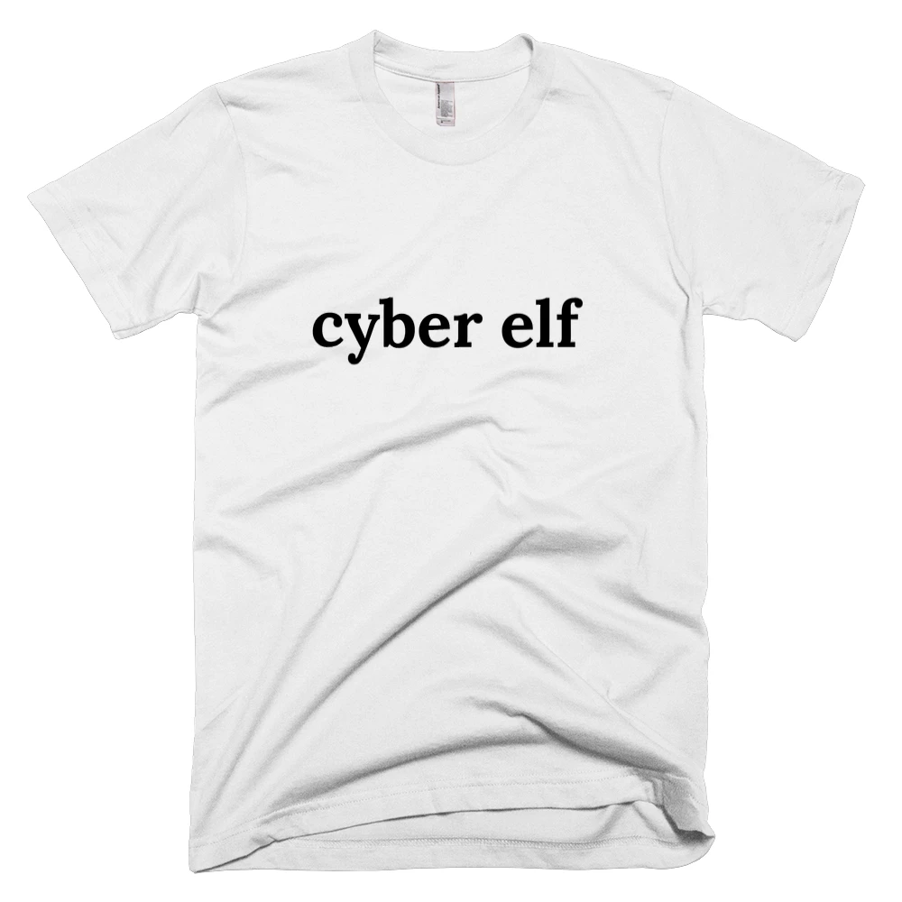 T-shirt with 'cyber elf' text on the front