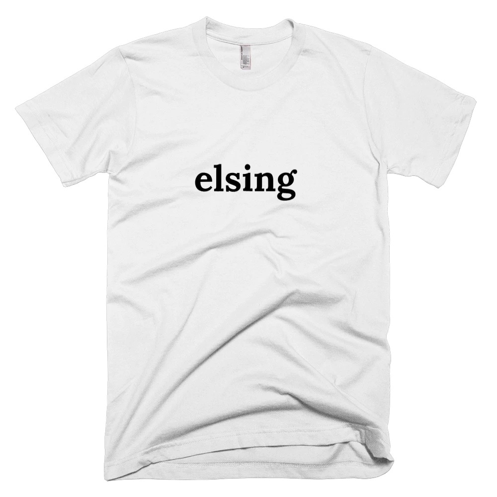 T-shirt with 'elsing' text on the front