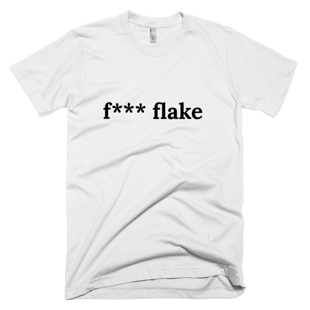 T-shirt with 'f*** flake' text on the front