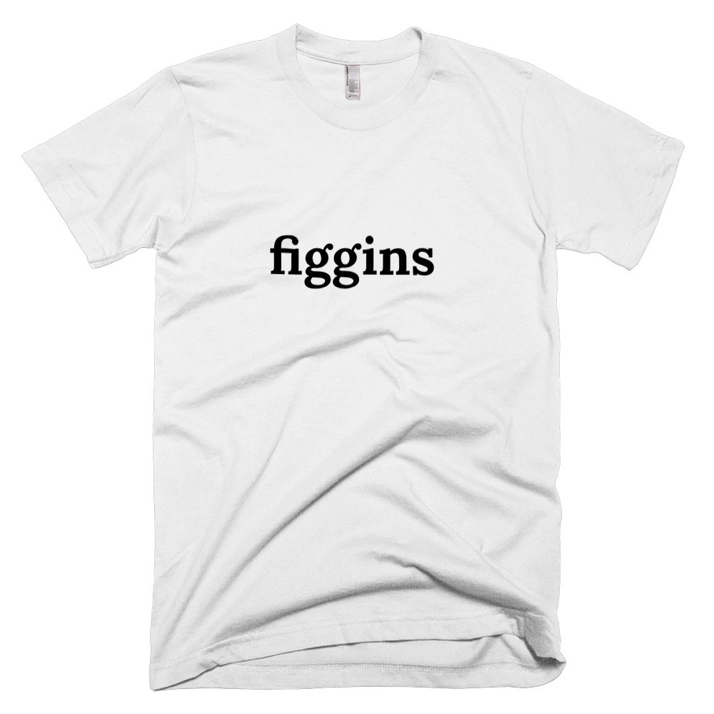 T-shirt with 'figgins' text on the front