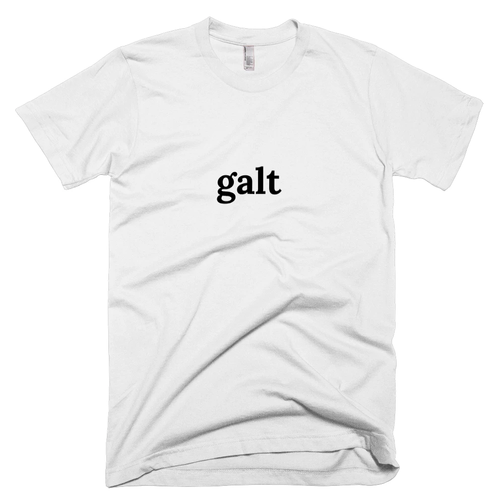 T-shirt with 'galt' text on the front