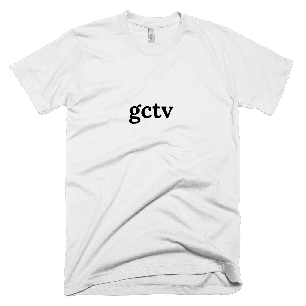 T-shirt with 'gctv' text on the front