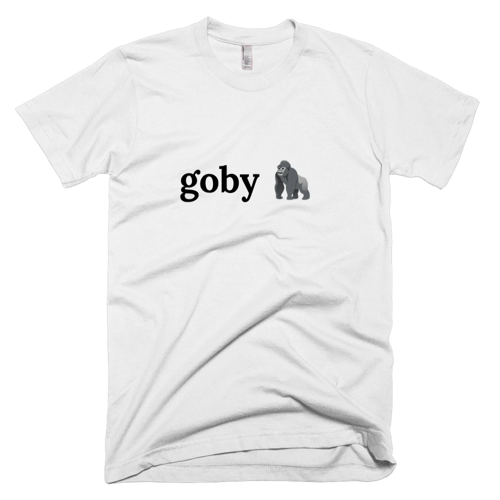 T-shirt with 'goby 🦍' text on the front