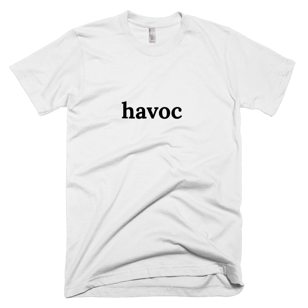 T-shirt with 'havoc' text on the front
