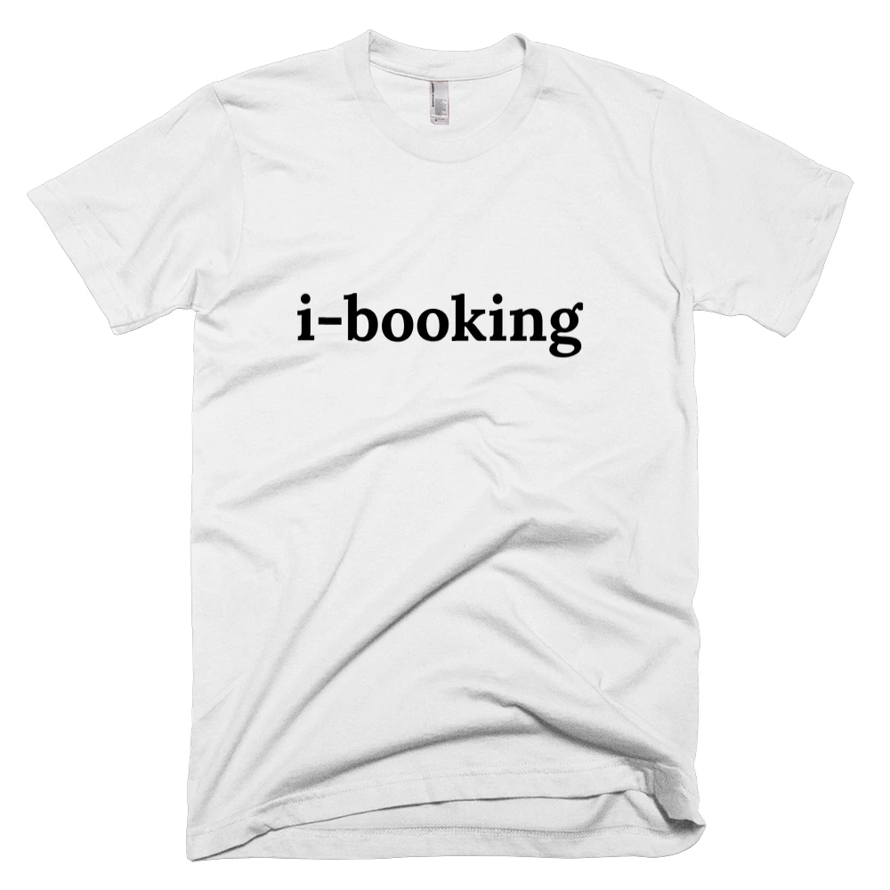 T-shirt with 'i-booking' text on the front