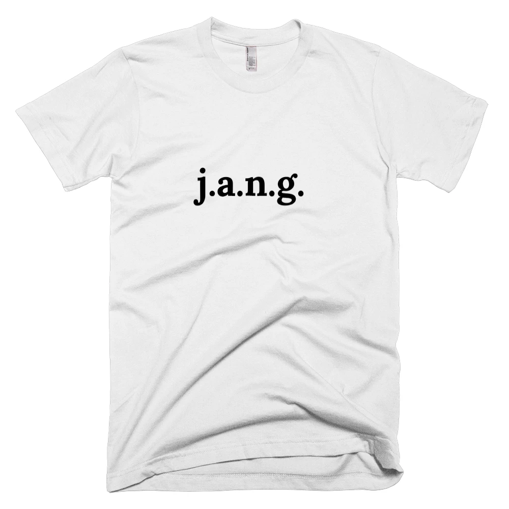 T-shirt with 'j.a.n.g.' text on the front