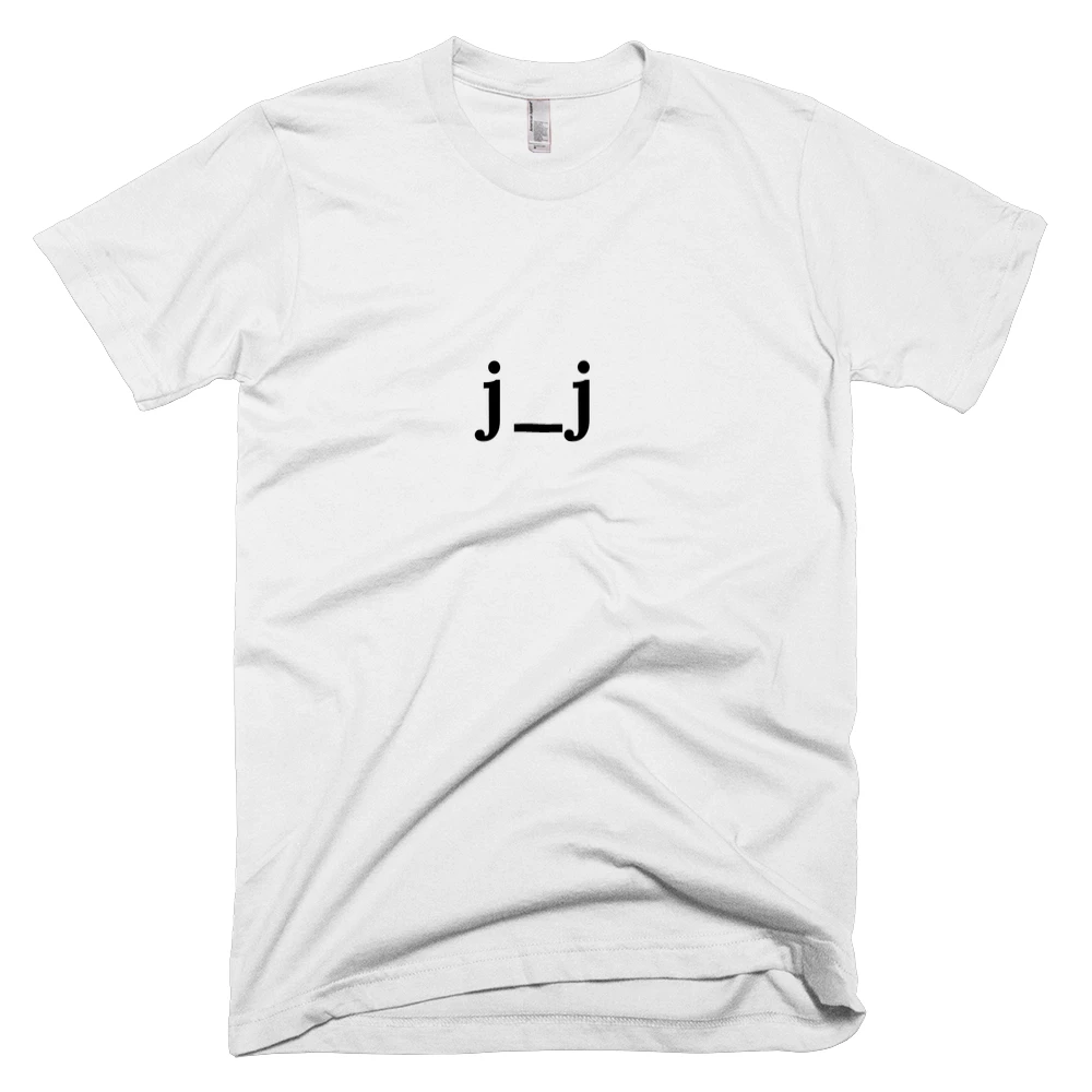 T-shirt with 'j_j' text on the front