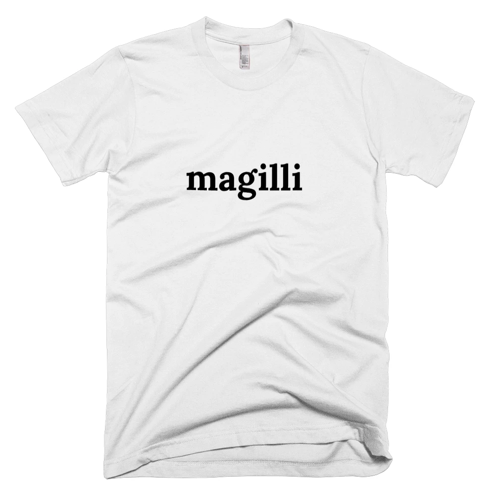 T-shirt with 'magilli' text on the front