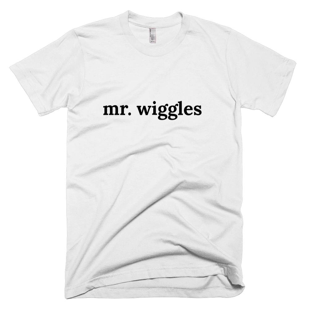 T-shirt with 'mr. wiggles' text on the front