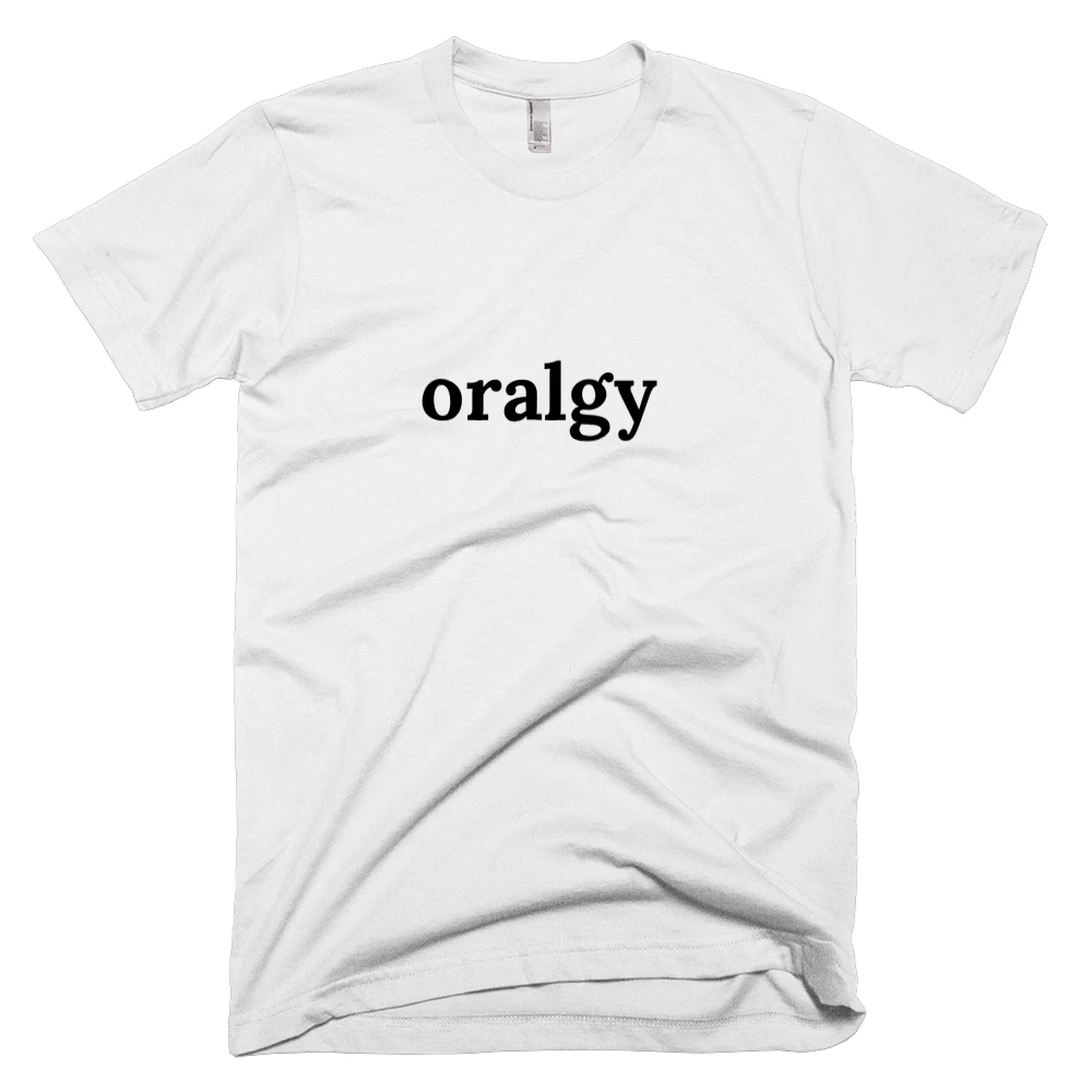 T-shirt with 'oralgy' text on the front