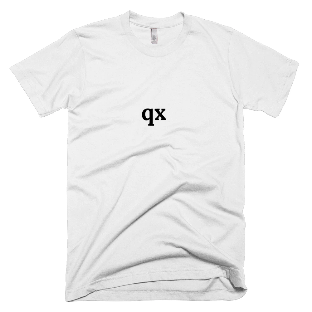 T-shirt with 'qx' text on the front