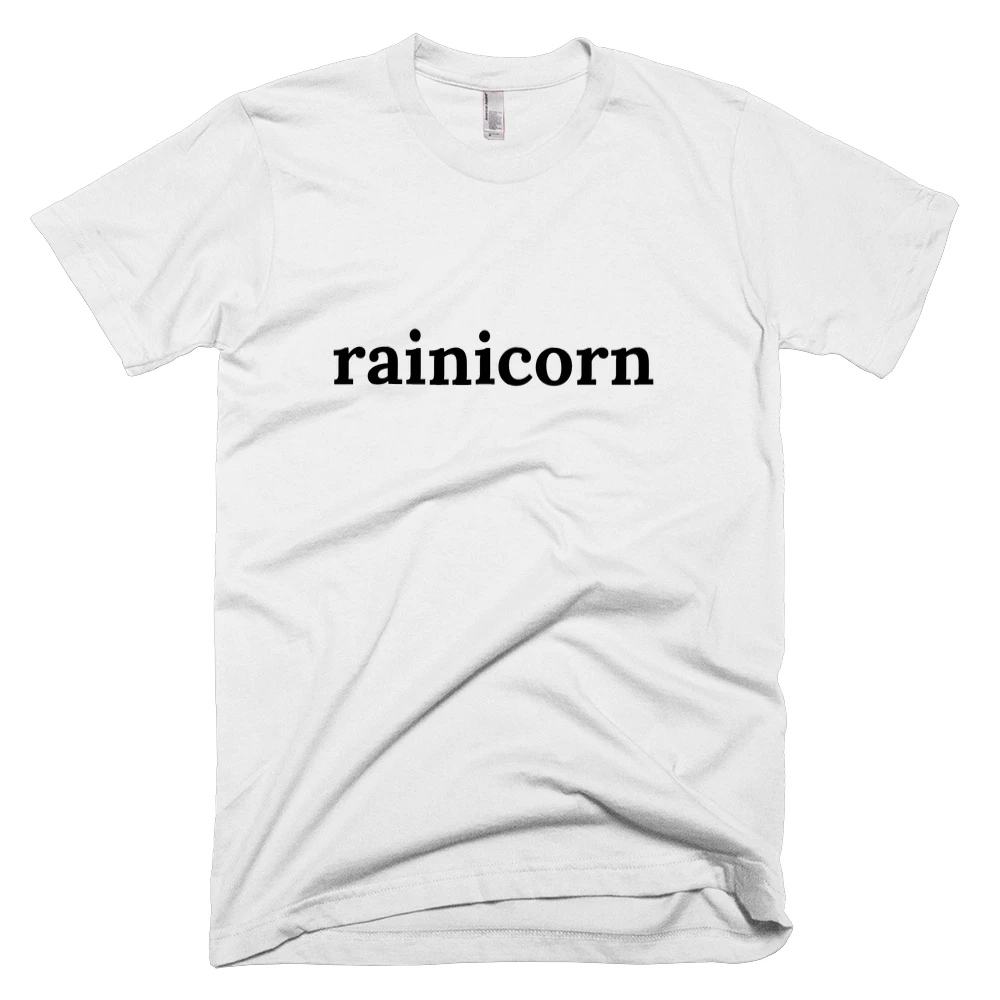 T-shirt with 'rainicorn' text on the front