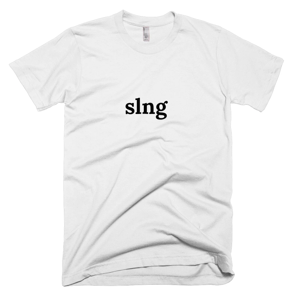 T-shirt with 'slng' text on the front