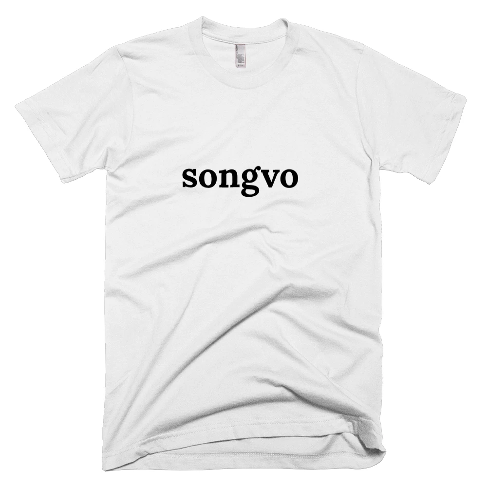 T-shirt with 'songvo' text on the front