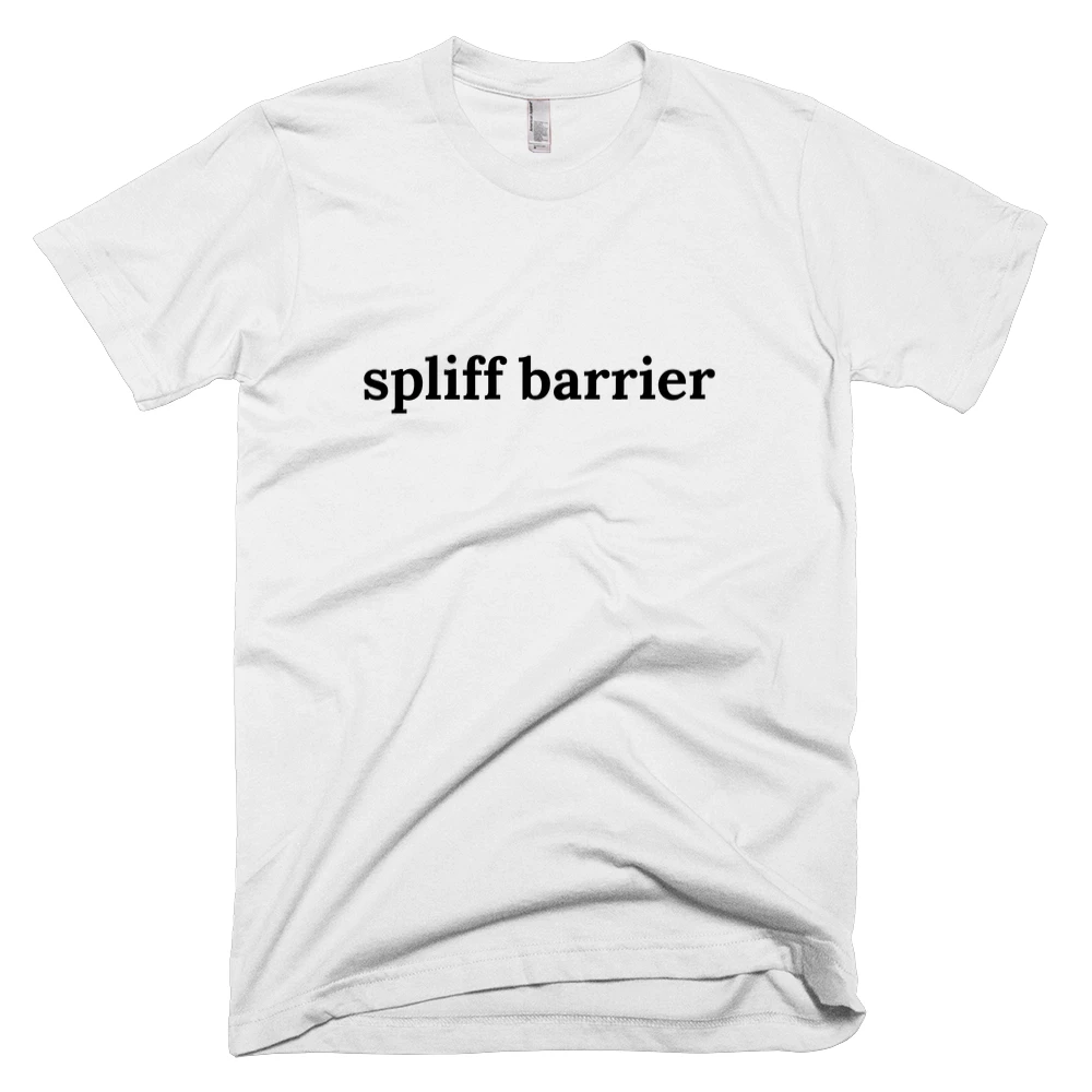 T-shirt with 'spliff barrier' text on the front