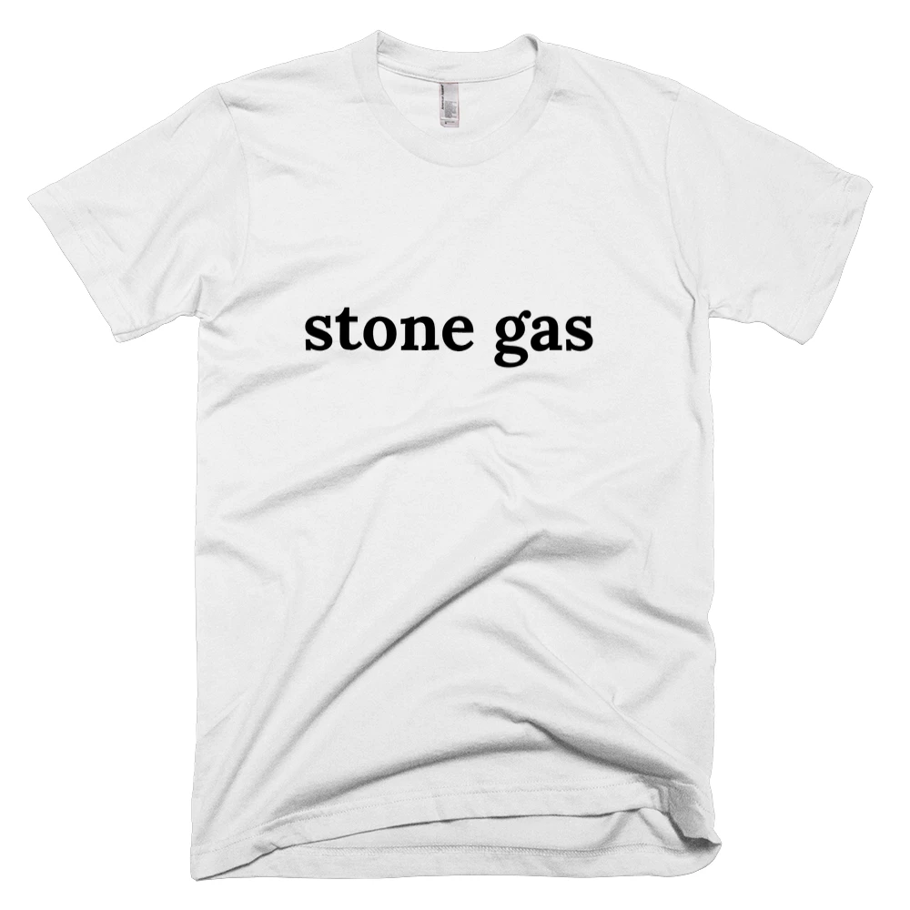 T-shirt with 'stone gas' text on the front