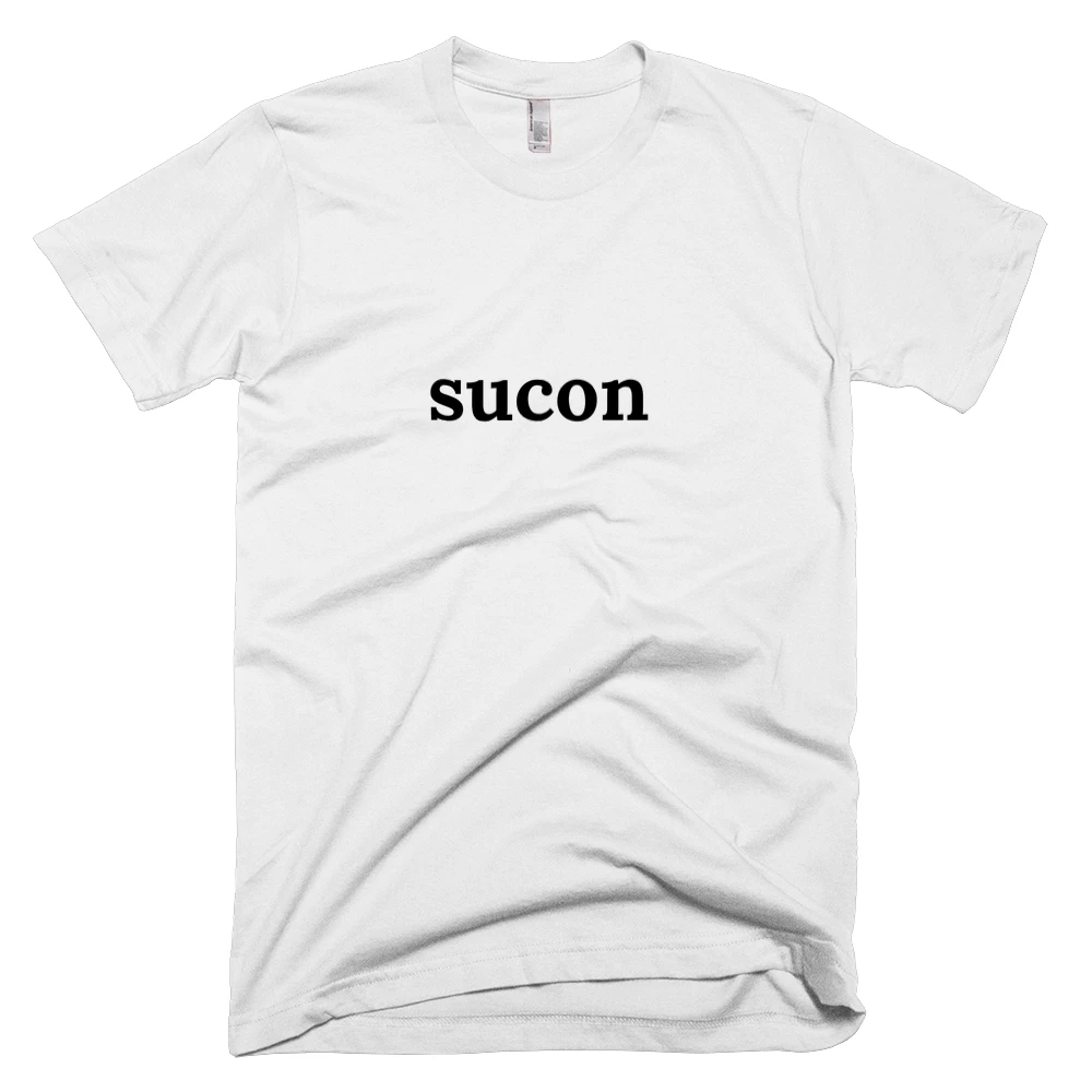 T-shirt with 'sucon' text on the front