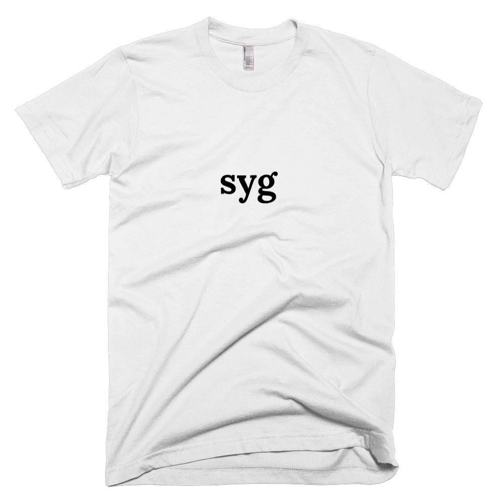 T-shirt with 'syg' text on the front