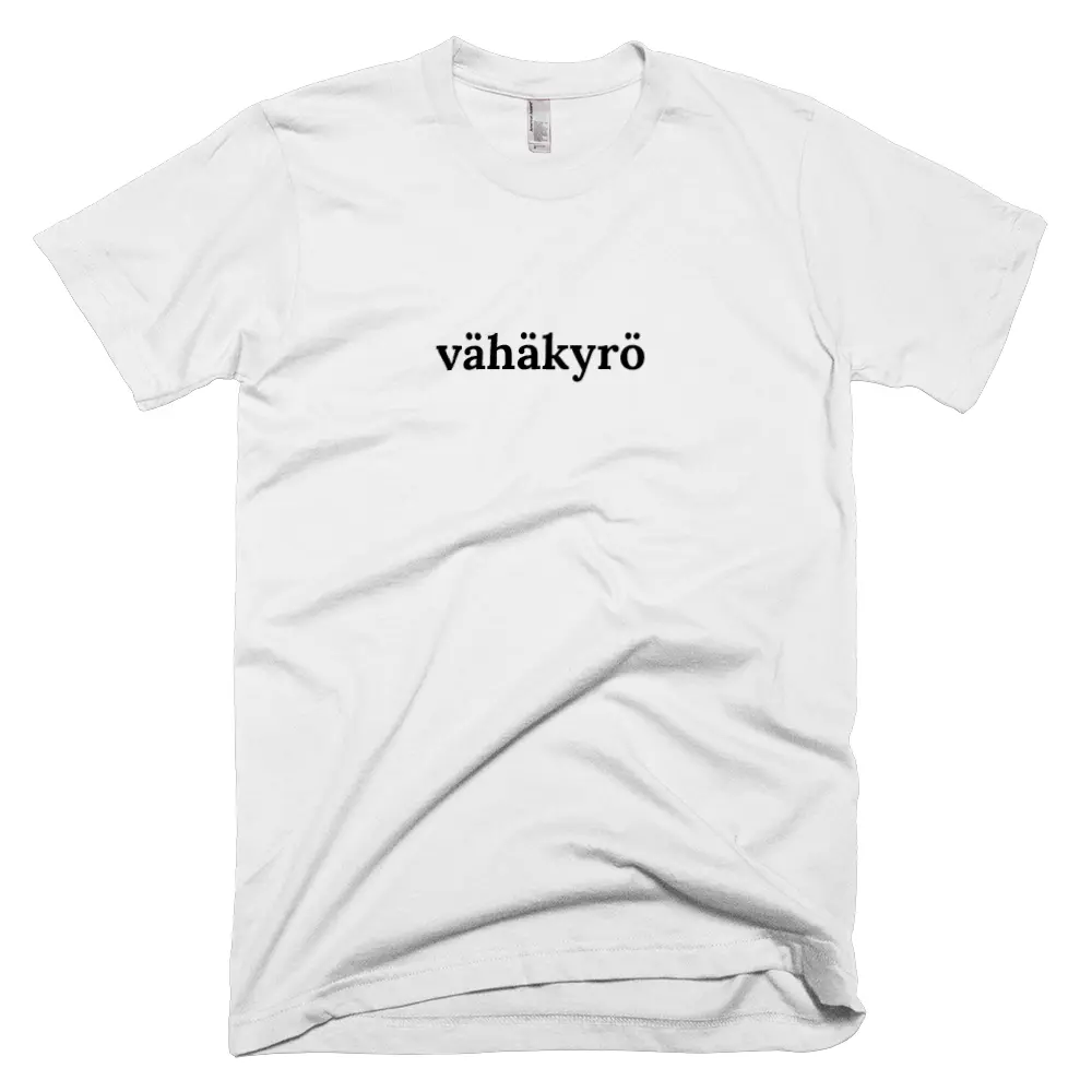 T-shirt with 'vähäkyrö' text on the front