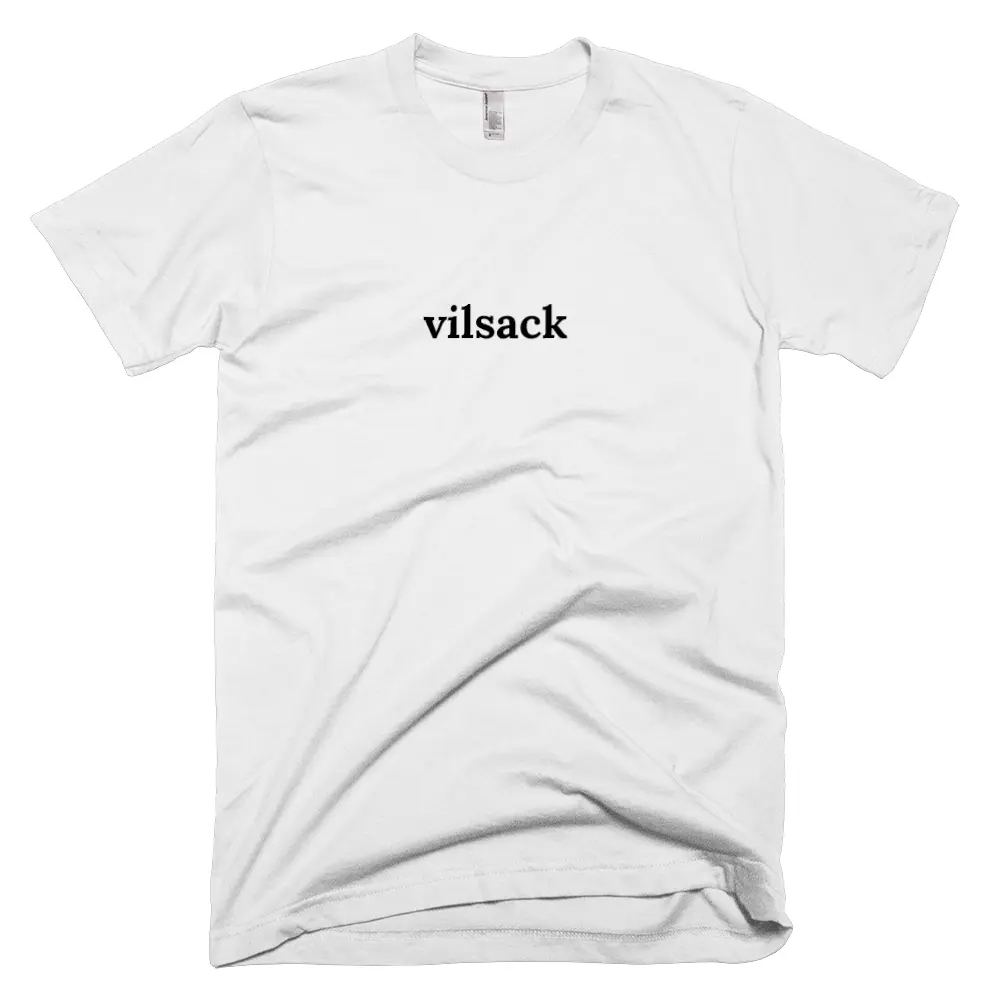 T-shirt with 'vilsack' text on the front