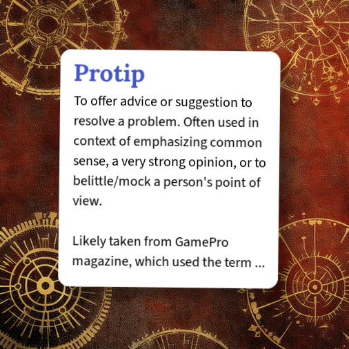 Urban Dictionary: Protip