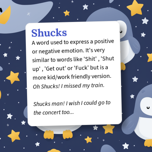 In Shuck Urban Dictionary: Shucks