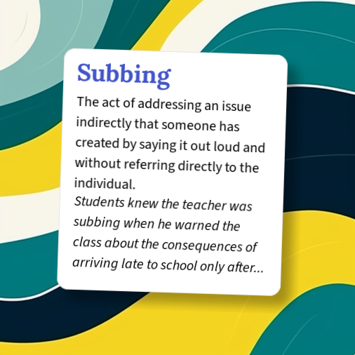 Urban Dictionary: Subbing