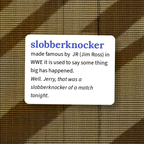 Urban Dictionary: slobberknocker