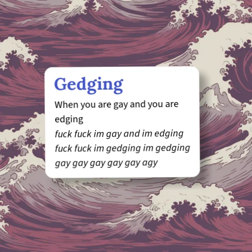 Urban Dictionary: Gedging