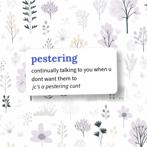 Urban Dictionary: pestering