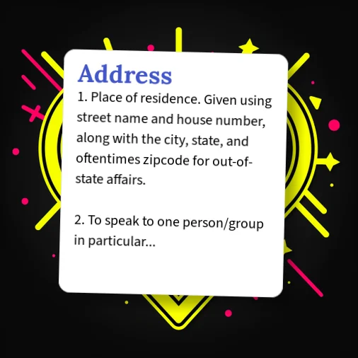 Urban Dictionary: Address