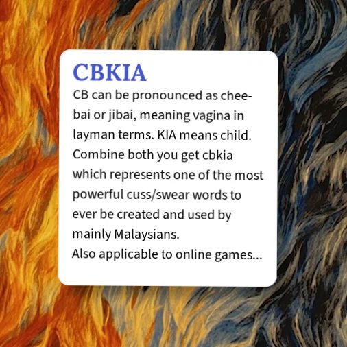 Cibai Urban Dictionary: CBKIA