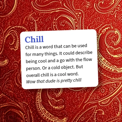 Chilly Def Urban Dictionary: Chill