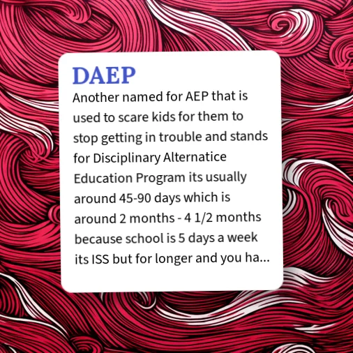 Daep Assignment Urban Dictionary: DAEP