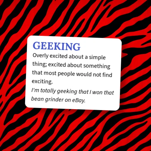 Geeking High Urban Dictionary: GEEKING