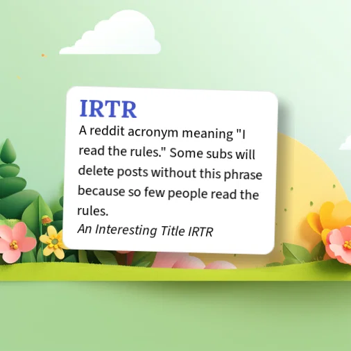 Irtr Single Urban Dictionary: IRTR