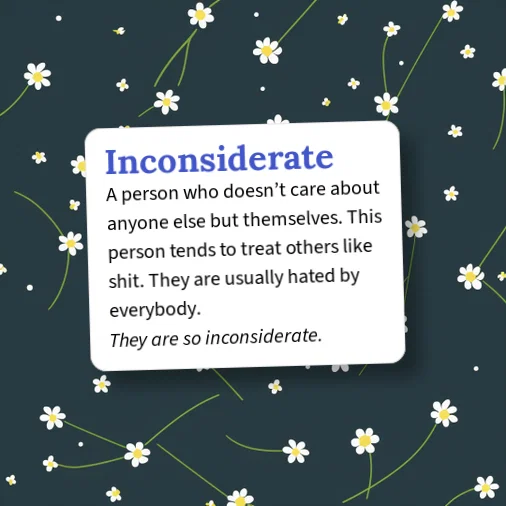 Inconsiderate Simile Urban Dictionary: Inconsiderate