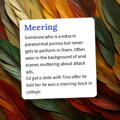 Muttering Example Urban Dictionary: Meering