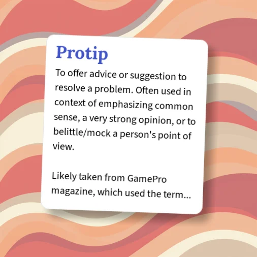 Protip Example Urban Dictionary: Protip