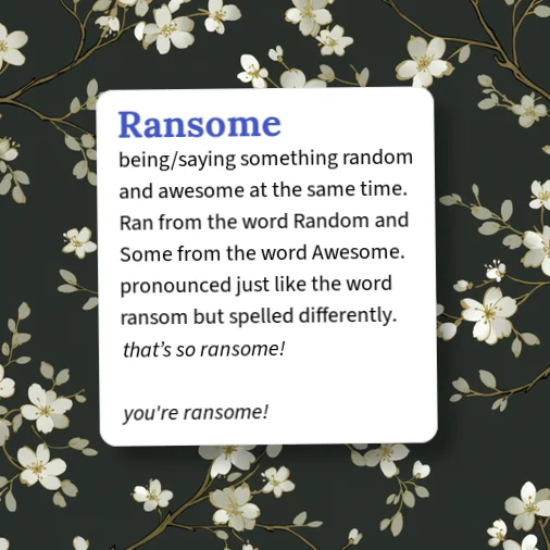 Ramsom Example Urban Dictionary: Ransome