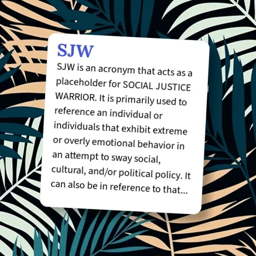 Sjw Mask Urban Dictionary: SJW